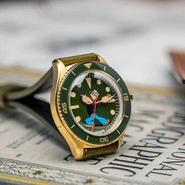 UNDONE Popeye The Sailorman Automatic Green Popeye COL-POP-SLM-GRN Undone