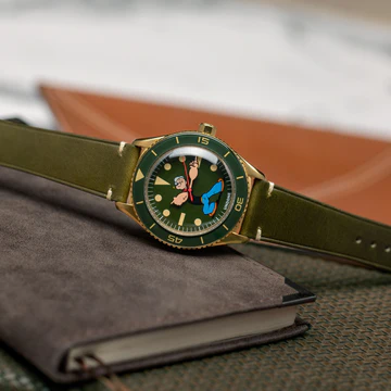 UNDONE Popeye The Sailorman Automatic Green Popeye COL-POP-SLM-GRN Undone