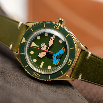 UNDONE Popeye The Sailorman Automatic Green Popeye COL-POP-SLM-GRN Undone