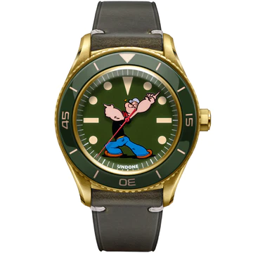 UNDONE Popeye The Sailorman Automatic Green Popeye COL-POP-SLM-GRN Undone